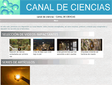Tablet Screenshot of canaldeciencias.com